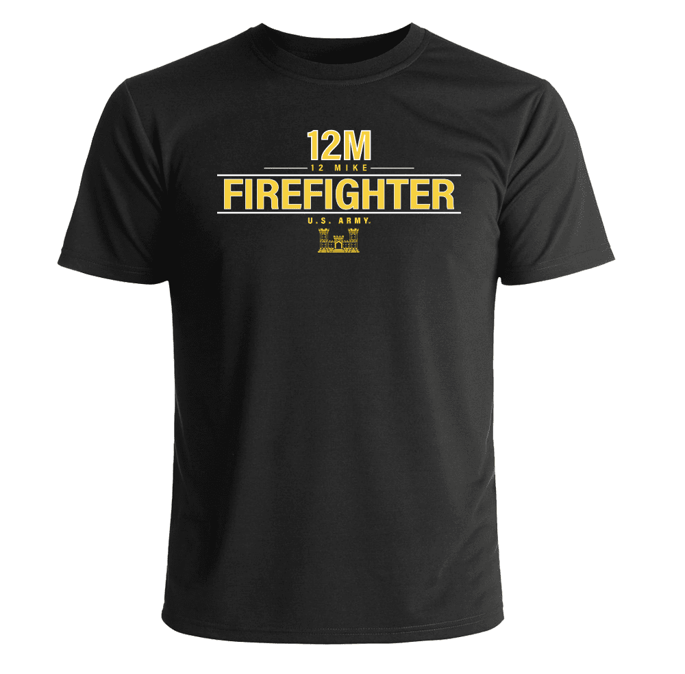 US Army MOS 12m Firefighter T Shirt US Army Corps Of Engineers MOS T 