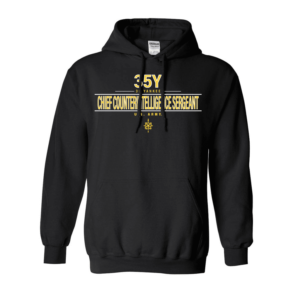 US Army MOS 35y Chief Counterintelligence Sergeant Hooded Sweatshirt 