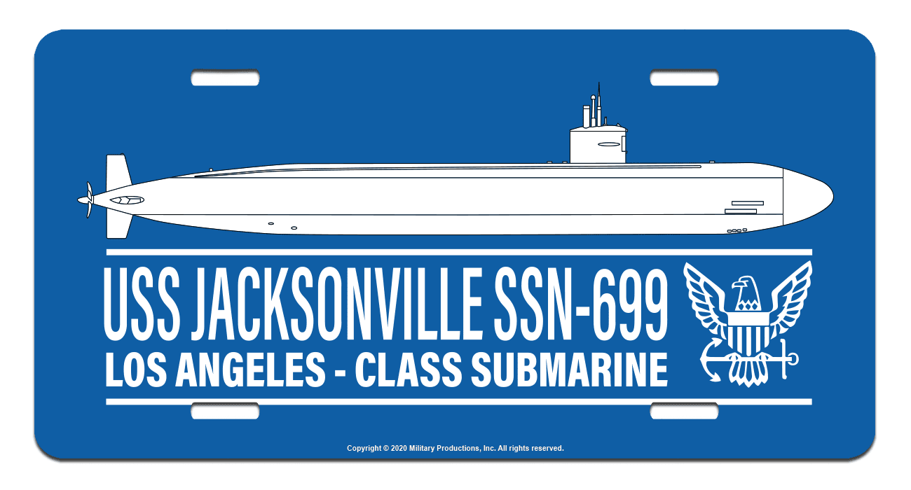 USS Jacksonville SSN699 License Plate US Navy Submarine License