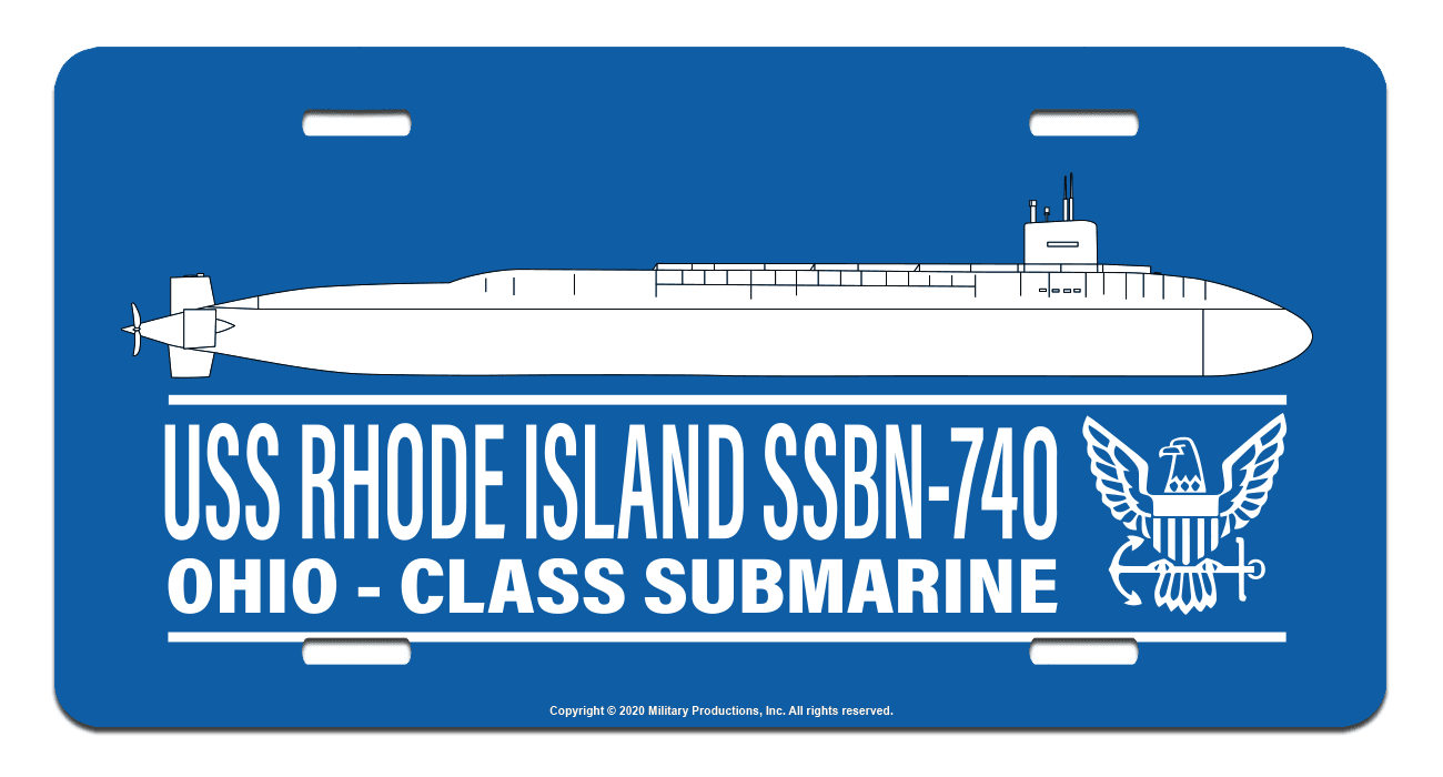 USS Rhode Island SSBN740 License Plate US Navy Submarine License