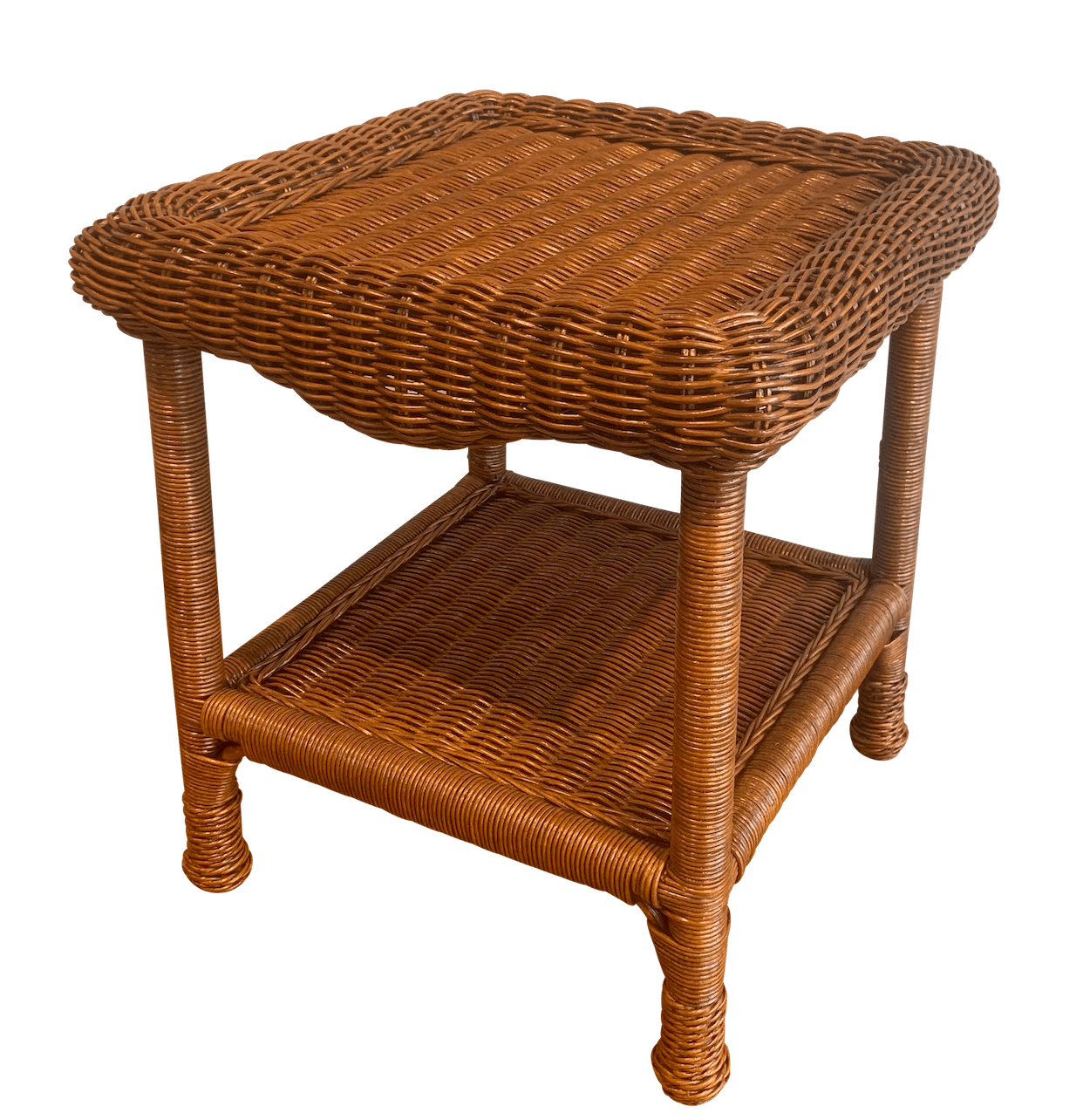 Diamond Wicker End Table