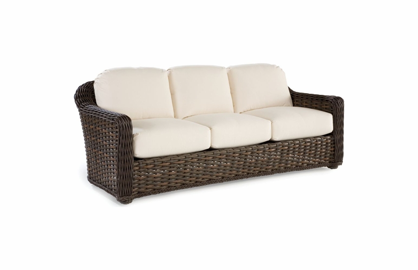 Lane Venture South Hampton Outdoor Wicker Sofa Vesper White Fabric