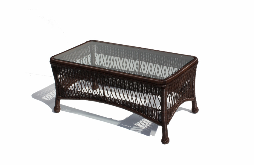 Outdoor Wicker Coffee Table in Brown Wicker Paradise