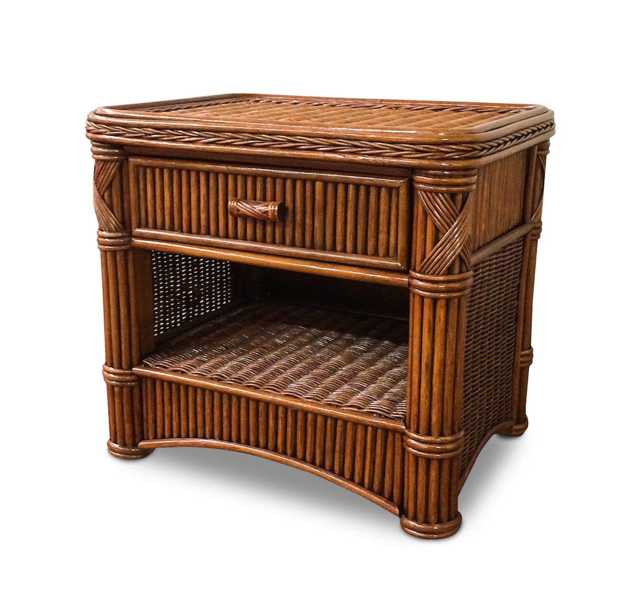 Rattan 1 Drawer Nightstand Barbados Wicker Paradise