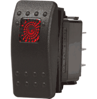 Blue Sea 7937 Contura II Switch DPDT Black, (ON)-OFF-ON
