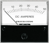 Blue Sea 8022 DC Analog Ammeter, 2-3/4 Face, 0-50Aeres DC