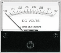 Blue Sea 8240 DC Analog Voltmeter, 2-3/4" Face, 18-32 Volts DC