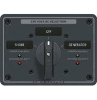 Blue Sea 8357 AC Rotary Switch Panel 65 Ampere 2 Position + OFF, 2 Pole 8357