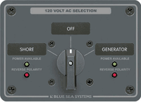 Blue Sea AC Rotary Switch Panel 2 Position & Off 2 Pole 8367