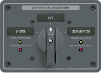 Blue Sea AC Rotary Switch Panel 2 Position & Off 3 Pole 8363