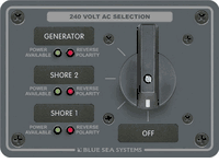 Blue Sea AC Rotary Switch Panel 3 Position & Off 3 Pole 8361