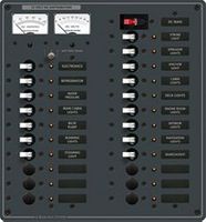 Blue Sea Panel 12/24V Main & 22 Position & Meter 8380, White Breaker