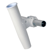 C.E. Smith Aluminum Horizontal Clamp-On Rod Holder 1.66" OD - White Powder Coated with Sleeve