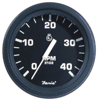 Faria 4" HD Tachometer (4000 RPM) Diesel (Mech Takeoff & Var Ratio Alt) - Black 43003