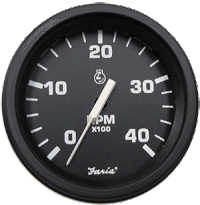 Faria 4" Heavy-Duty Tachometer (4000 RPM) (Diesel) Mag Pick-Up - Black with Black Bezel 43000