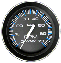 Faria 4" Tachometer (7000 RPM) (All Outboard) Coral with Stainless Steel Bezel 33005