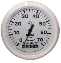Faria Dress White 4" Tachometer with Systemcheck Gas 33150
