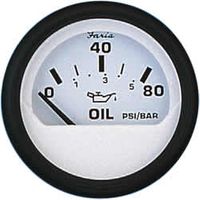 Faria Euro Series Oil Pressure Gauge White 12902