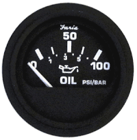 Faria Heavy-Duty 2" Oil Pressure Gauge (100PSI) - Black 23004