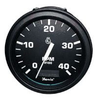 Faria Tachometer Heavy-Duty Tachometer with Hourmeter (4000 RPM) (Diesel) (Mech Takeoff & Var Ratio Alt) - Black 43001
