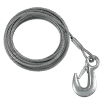 Fulton 7/32" x 50' Galvanized Winch Cable & Hook, 5,600 lb. Breaking Strength