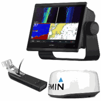 Garmin GPSMAP 1243xsv Combo GPS/Fishfinder with GT23M-TM Trasom Mount Transducer & GMR 18 HD+ Radar