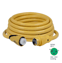 Marinco CS503-50 EEL 50A 125V Shore Power Cordset, 50', Yellow CS503-50