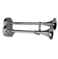 Ongaro Deluxe Stainless Steel Dual Trumpet Horn 12V