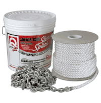 Quick Anchor Rode 20' of 10mm Chain and 200' of 5/8" Rope