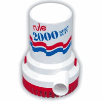 Rule 2000 GPH Non-Automatic Bilge Pump with 6' Leads, 10-6UL
