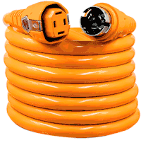SmartPlug 50 Amp 25' Dual Configuration Cordset with Tinned Wire & Marina Park Power End C50254