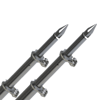 TACO 18' Deluxe Outrigger Poles with Rollers - Silver/Black for 1-1/2" Outrigger
