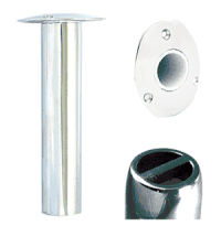 Tigress Oval Head Stainless Steel Gunnel Mount Rod Holder - 0 deg - 9"
