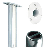 Tigress Oval Head Stainless Steel Gunnel Mount Rod Holder - 15 deg - 10-1/2"