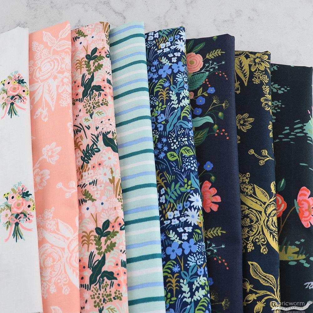 Rifle Paper Co. for Cotton and Steel, English Garden, Peach Tea in FAT