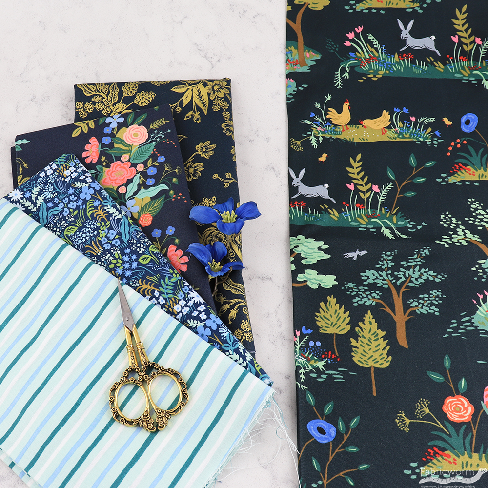 Rifle Paper Co. for Cotton and Steel, English Garden, Peach Tea in FAT