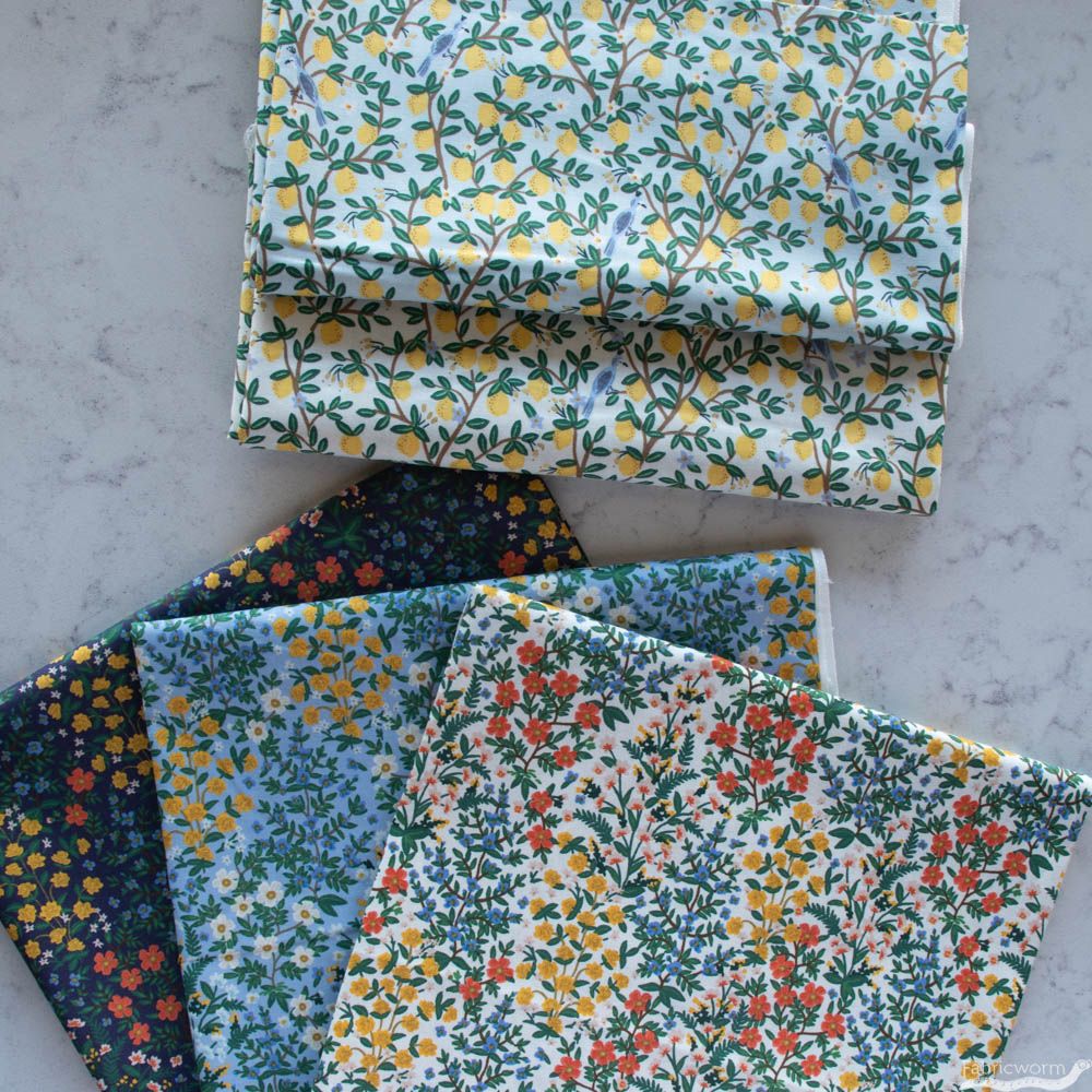 Rifle Paper Co. for Cotton + Steel, Camont, Wildwood Garden Blue