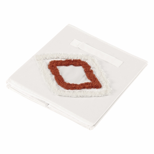 Diamond Tuft Orange Collection Foldable Fabric Storage Bins