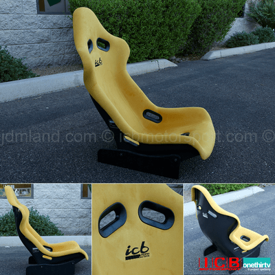 ICB Japan Pursuit MK I Full Bucket Seat Yellow Alcantara FRP or Kevlar Back - Pre-Order
