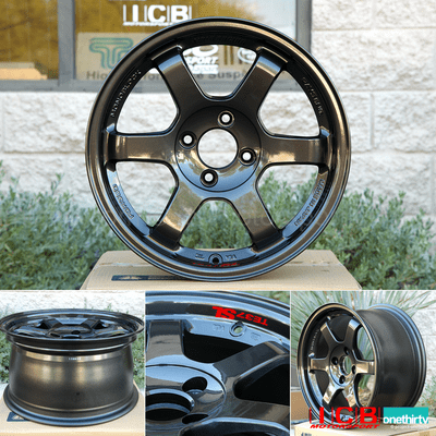 Rays Volk Racing TE37SL Limited Edition Super Lap Wheels 15X8 5X114.3 +32 Offset Diamond Black