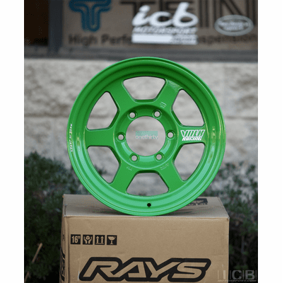 Rays Volk Racing TE37X Progressive Model Wheels 16X8 6X139.7 0 Offset Takata Green Large P.C.D.
