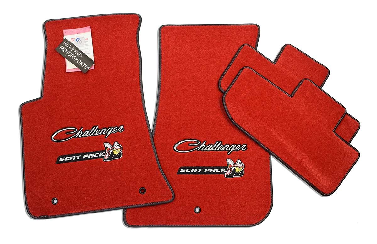 NEW SCAT PACK LOGO BEE Dodge Challenger Floor Mats Black 4PC