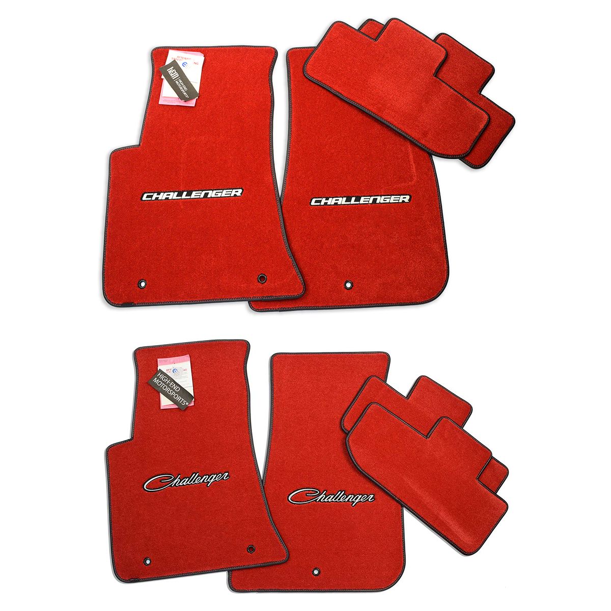 Ultimat By Lloyd Mats Premium 32oz Floor Mats For Dodge Charger SRT - Black With Red Logo & Red Trim (4-Piece Set)