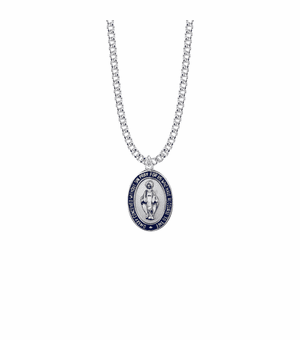 Vintage Large Miraculous Medal in French Mary Lightweight
