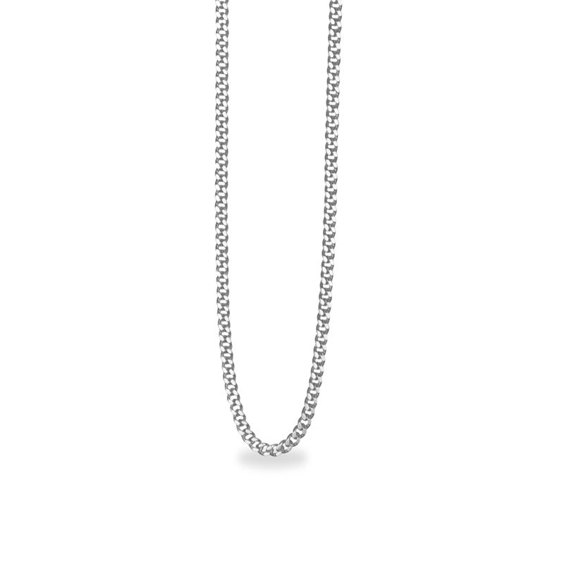 24 Inch Stainless Steel Rhodium Plated Curb Endless Necklace Chain