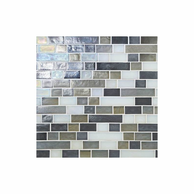 Daltile Glass Horizons Arctic Blend 12" x 12" Random Linear Mosaic