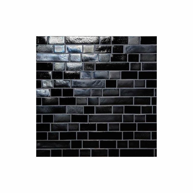 Daltile Glass Horizons Black Sand 12" x 12" Random Linear Mosaic