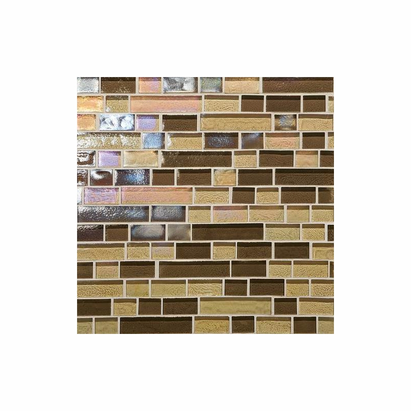 Daltile Glass Horizons Caspian Blend 12" x 12" Random Linear Mosaic
