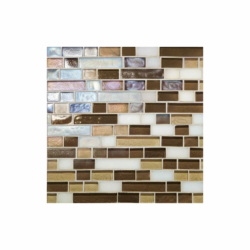 Daltile Glass Horizons Mediterranean Blend 12" x 12" Random Linear Mosaic