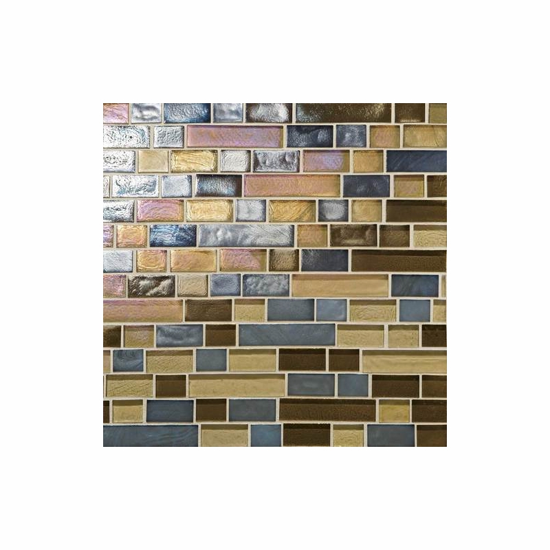 Daltile Glass Horizons Pacific Blend 12" x 12" Random Linear Mosaic